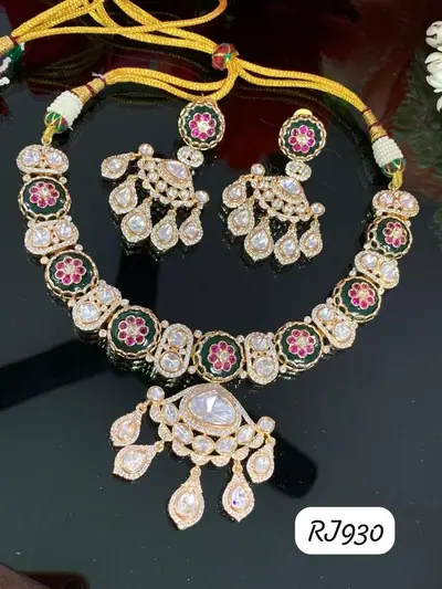 Ruby Polki Necklace Set