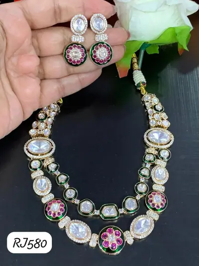 Layered Polki Necklace Set