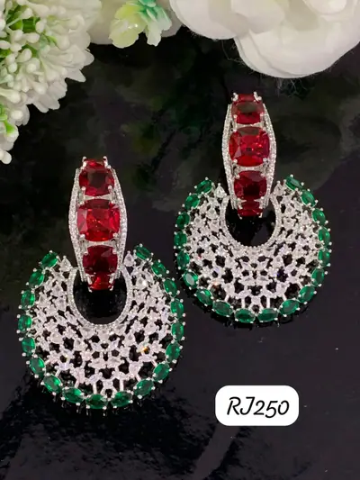 Jaali Disc Chandbali Earrings