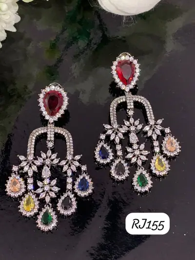 American Diamond Chandelier Drop Earrings
