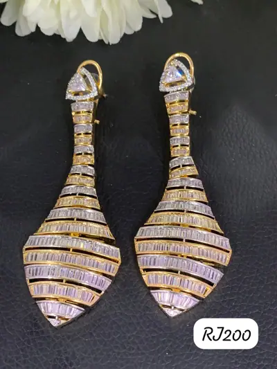 Baguette Spindle Statement Earrings