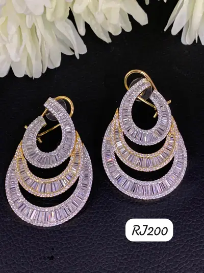 Triple Hoop Baguette Chandbali