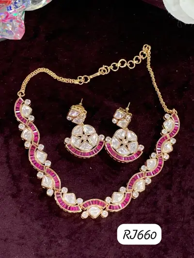 Ruby Polki Necklace Set