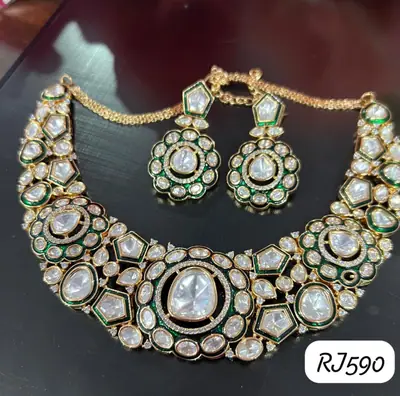 Heavy Polki Bridal Necklace Set