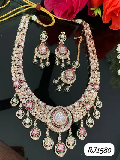 Bridal AD Kundan Necklace Set
