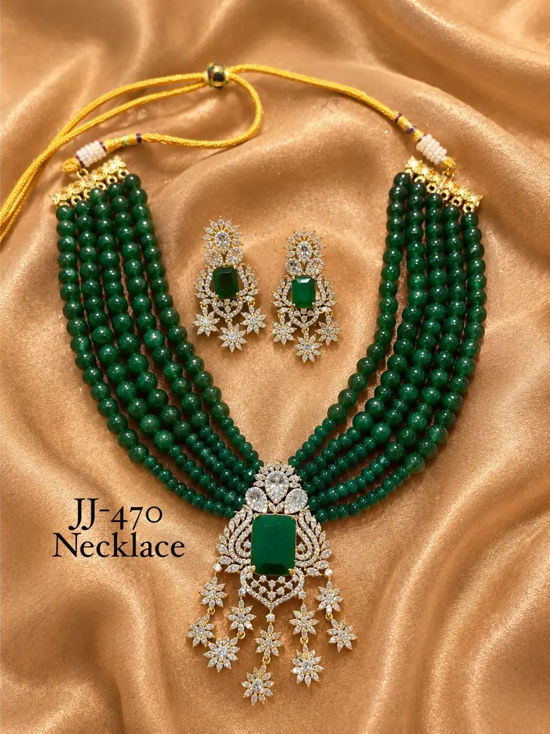 Emerald Bead AD Raani Haar — Green
