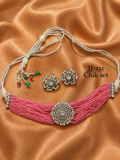 Kundan Medallion Bead Chik Set