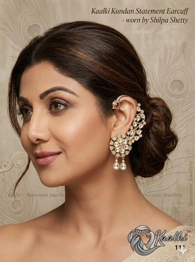 Kundan Pearl Statement Ear Cuff — Pearl White