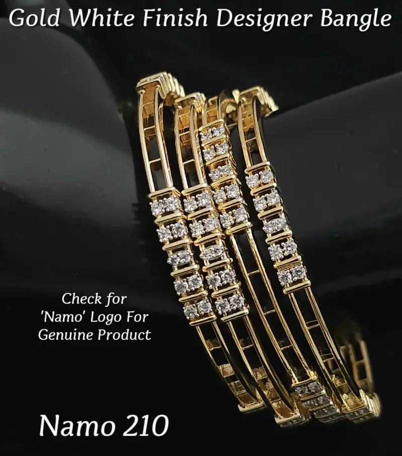 Ladder Bar Diamond Bangle Set — Gold