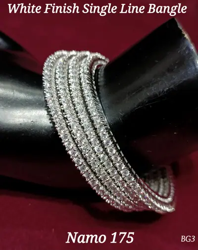 Slim Single Line Diamond Bangles