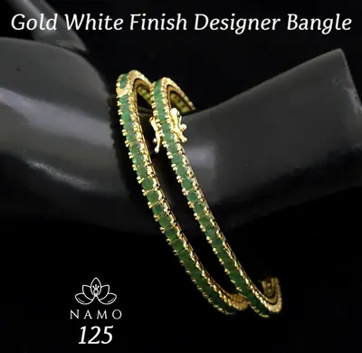 Square Stone Twin Row Bangles