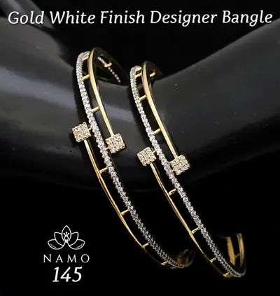 Slim Wire Diamond Kada Pair
