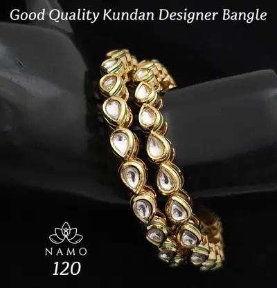 Kundan Polki Meenakari Bangle Pair