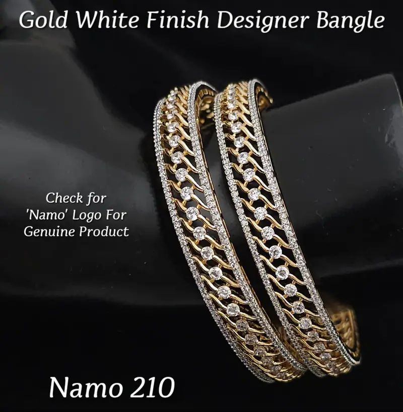 Curb Chain Diamond Bangle Pair — Gold