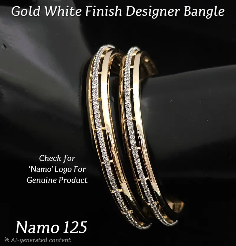Twin Line Slim Diamond Bangles — Gold