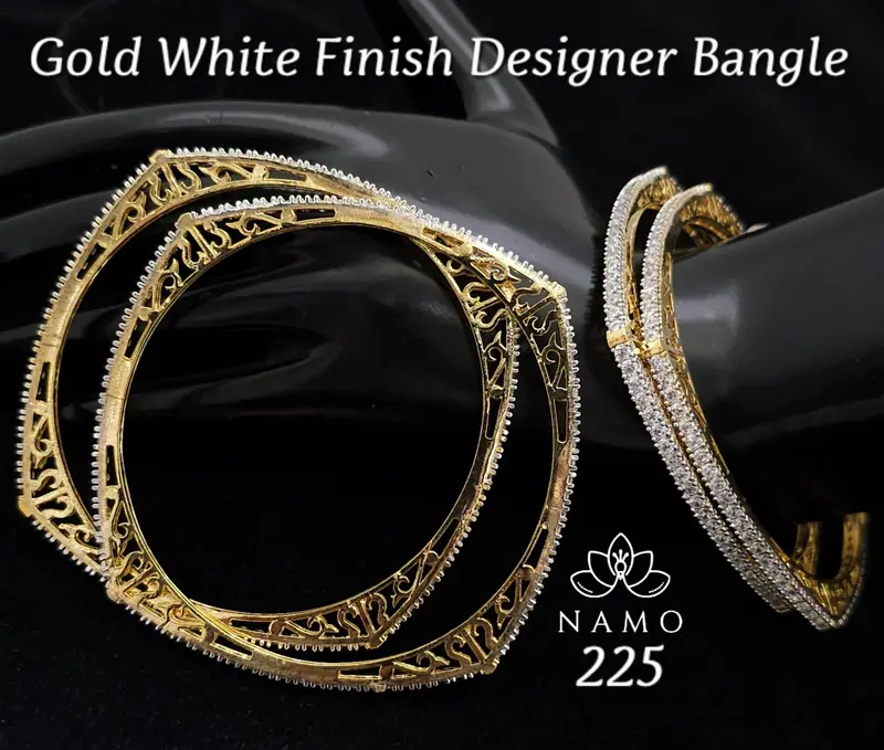 Filigree Cutwork Bangle Pair — Gold
