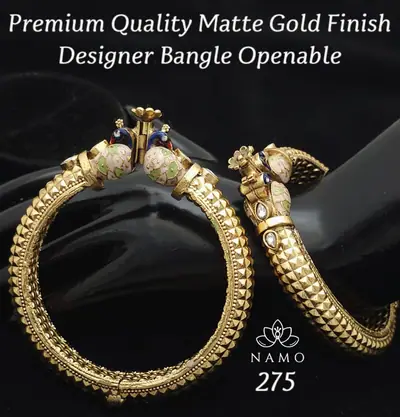 Matte Gold Meenakari Openable Bangle