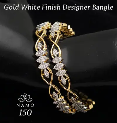 Leaf Twist Marquise Bangle Pair