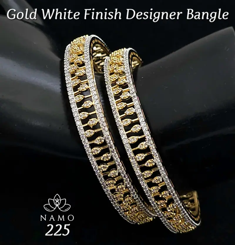 Broad Chain Link Diamond Bangles — Gold