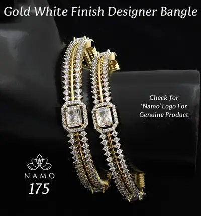 Square Solitaire American Diamond Bangles