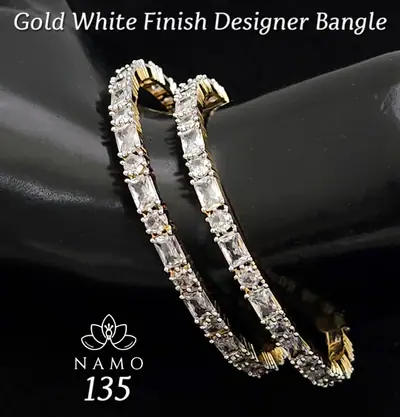 Baguette Stone Slim Bangle Pair