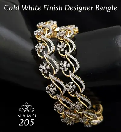 Floral Vine Wave Bangle Pair