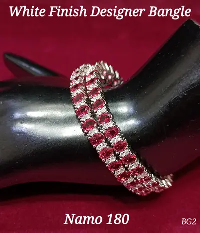 Twin Row Oval Stone Bangles