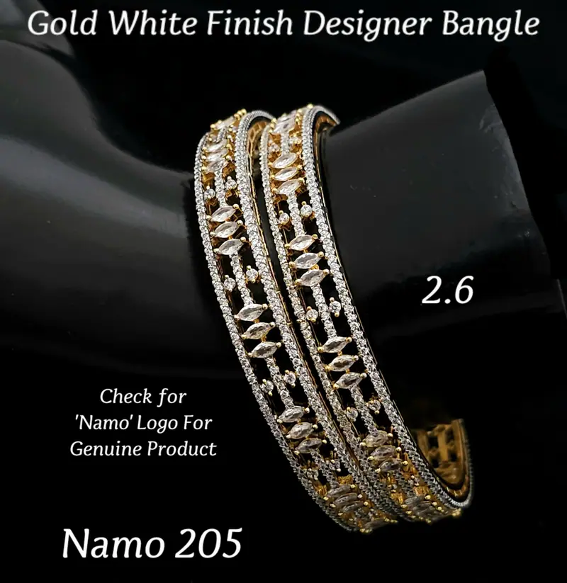 Broad Marquise Cutwork Bangle Pair — Gold