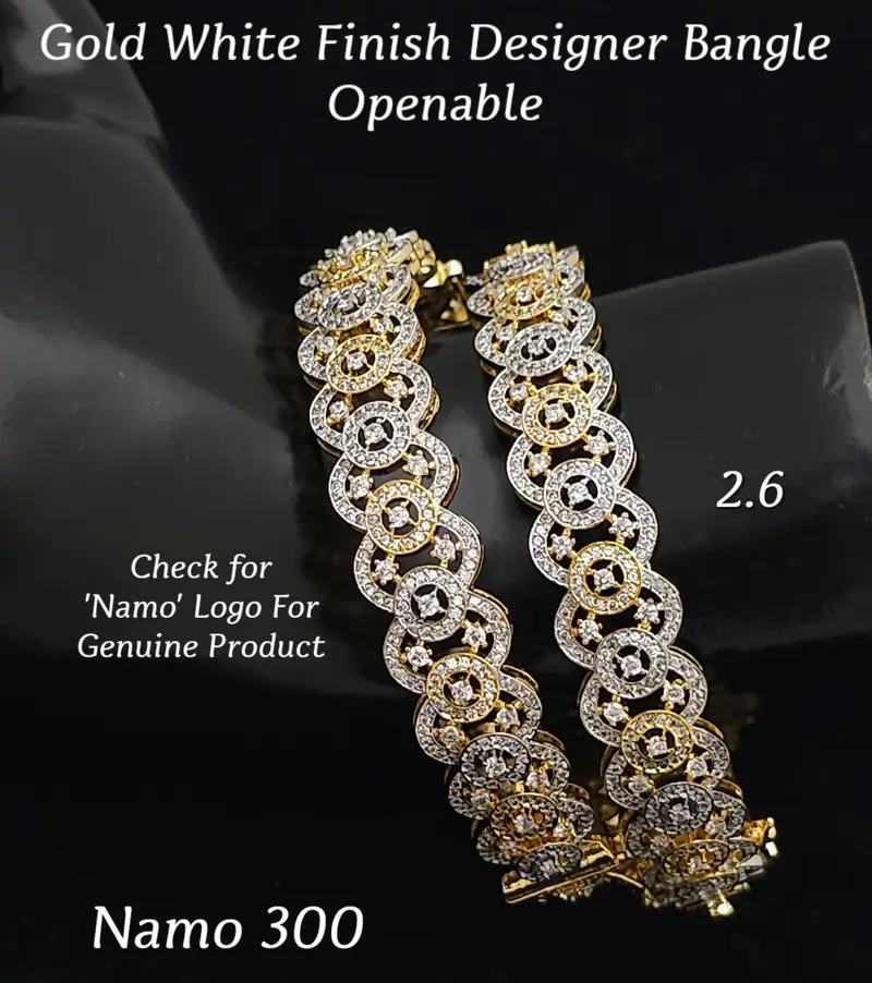 Coin Motif Openable Bangle Pair — Gold