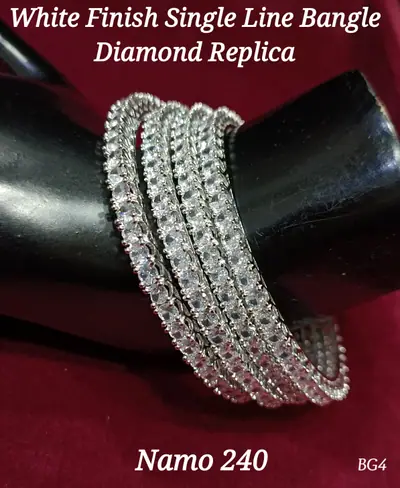 Single Line Solitaire Bangle Set