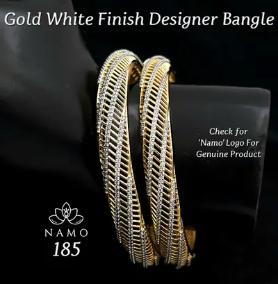 Ribbed Diamond Line Bangle Pair