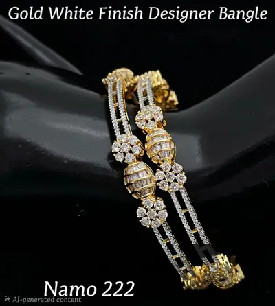 Floral Bead American Diamond Bangles