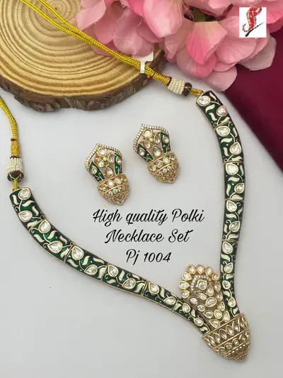 Meenakari Polki Drape Necklace Set