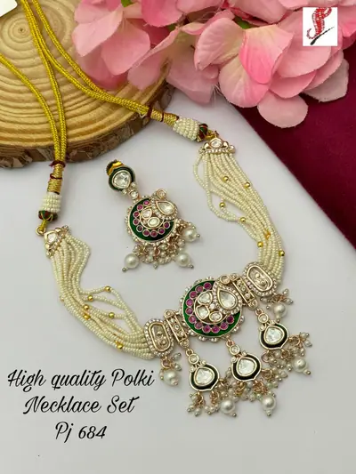 Pearl Strand Polki Maala Set