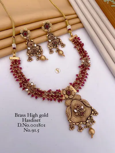 Antique Temple Bead Necklace Set