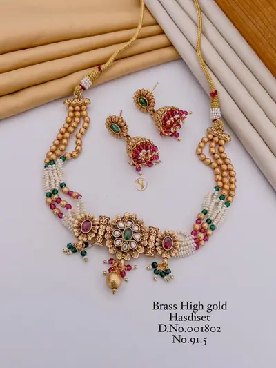 Kundan Blossom Layered Choker Set