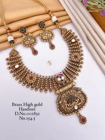 Antique Temple Bridal Necklace Set