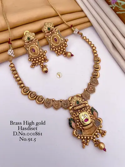 Temple Balaji Antique Necklace Set