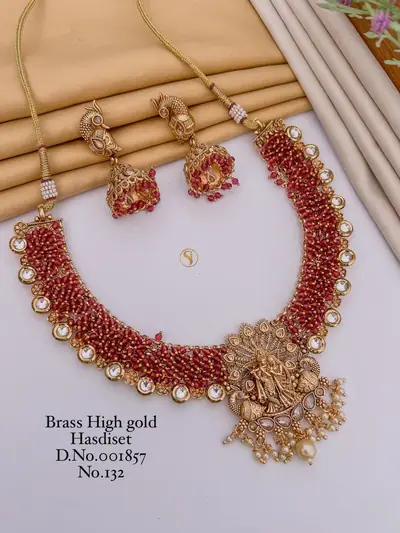 Temple Lakshmi Beaded Necklace Set