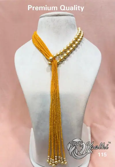 Golden Bead Tassel Lariat Maala