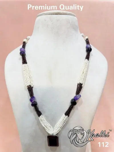 Amethyst Pearl Beaded Maala