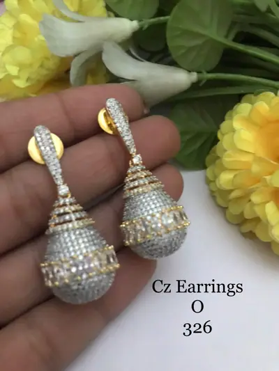 American Diamond Jhumka Earrings