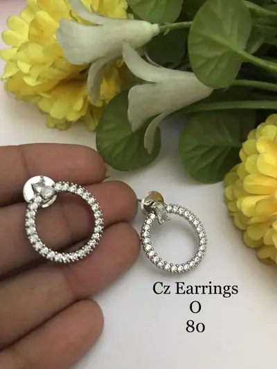 American Diamond Open Hoop Earrings