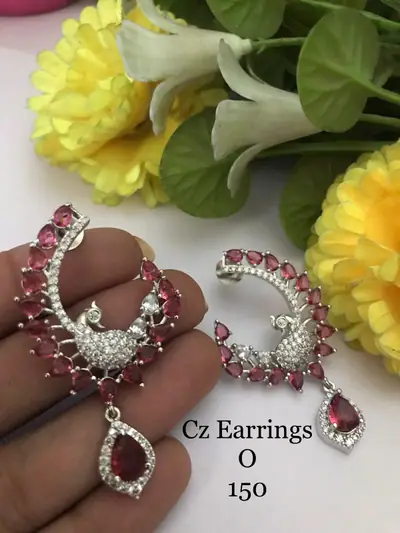 Peacock Motif Chandbali Earrings