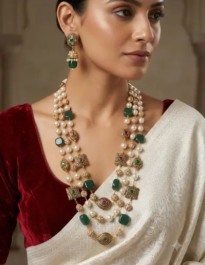Layered Pearl Antique Raani Haar