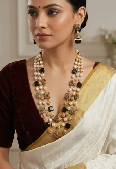 Antique Pearl Raani Haar Set
