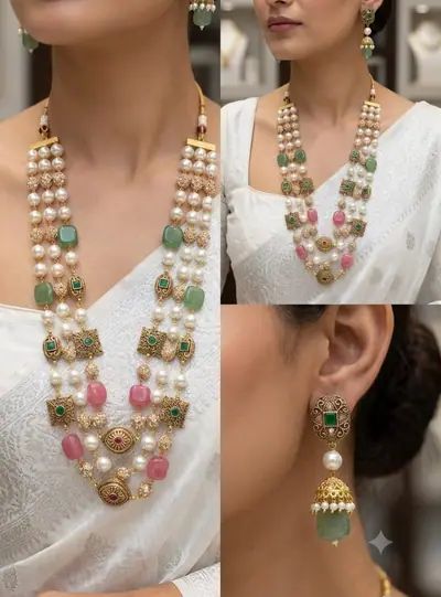 Antique Pearl Layered Raani Haar