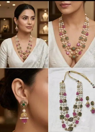 Pearl Antique Layered Long Set