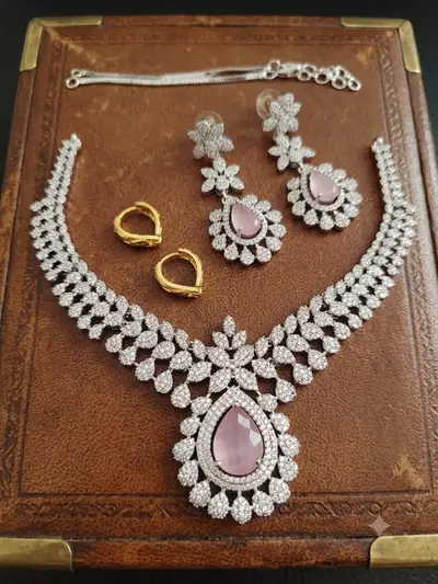 American Diamond Bridal Necklace Set