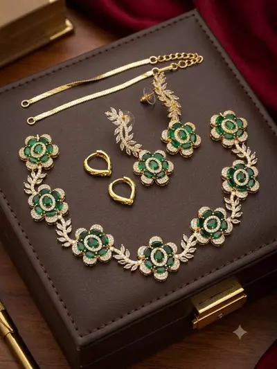 Blossom Vine American Diamond Set